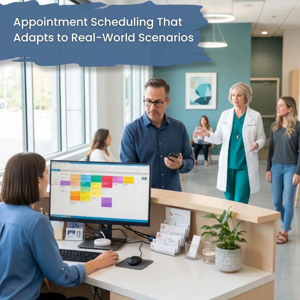 Appointment scheduling software optimizing real-world workflow Appointment scheduling software optimizing real-world workflow