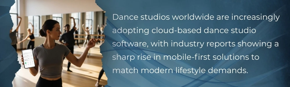 Dance instructor using cloud-based mobile studio software Dance instructor using cloud-based mobile studio software