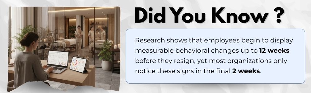 Employee behavioral changes appear 12 weeks before resignation