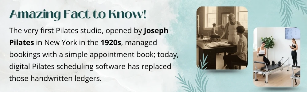 First Pilates studio in 1920s used appointment books for bookings First Pilates studio in 1920s used appointment books for bookings