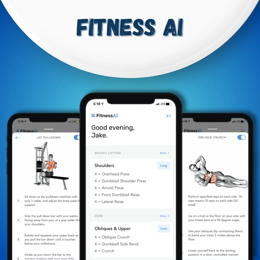 Fitness AI app generating personalized workout plans for each user