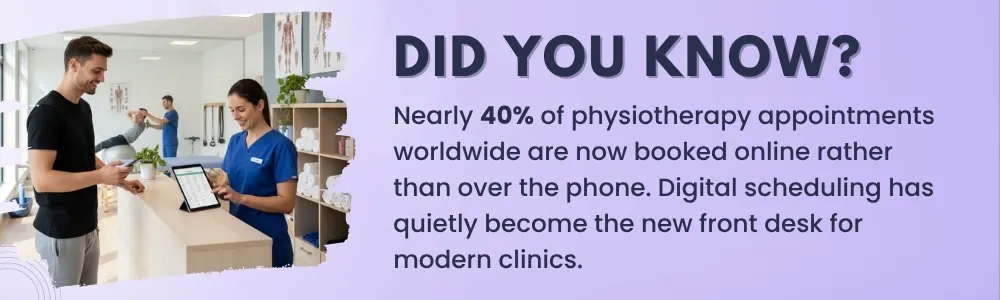 Forty percent of physiotherapy bookings now made online Forty percent of physiotherapy bookings now made online