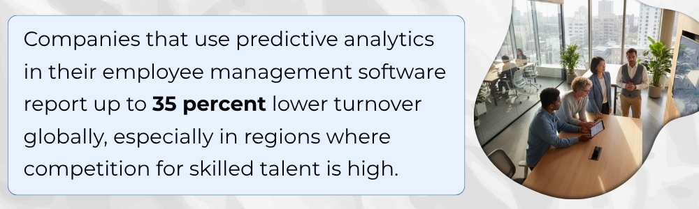 Predictive analytics in HR lowers employee turnover by 35 percent