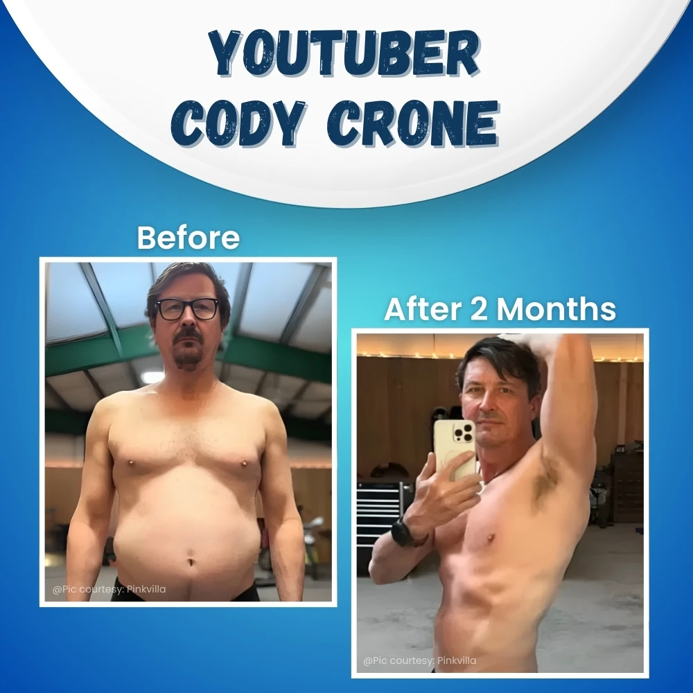 YouTuber following AI-generated workout and nutrition plan at home