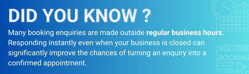 AI assistant responding instantly to customer booking enquiries