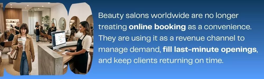 Beauty salons using online booking as a strategic revenue channel