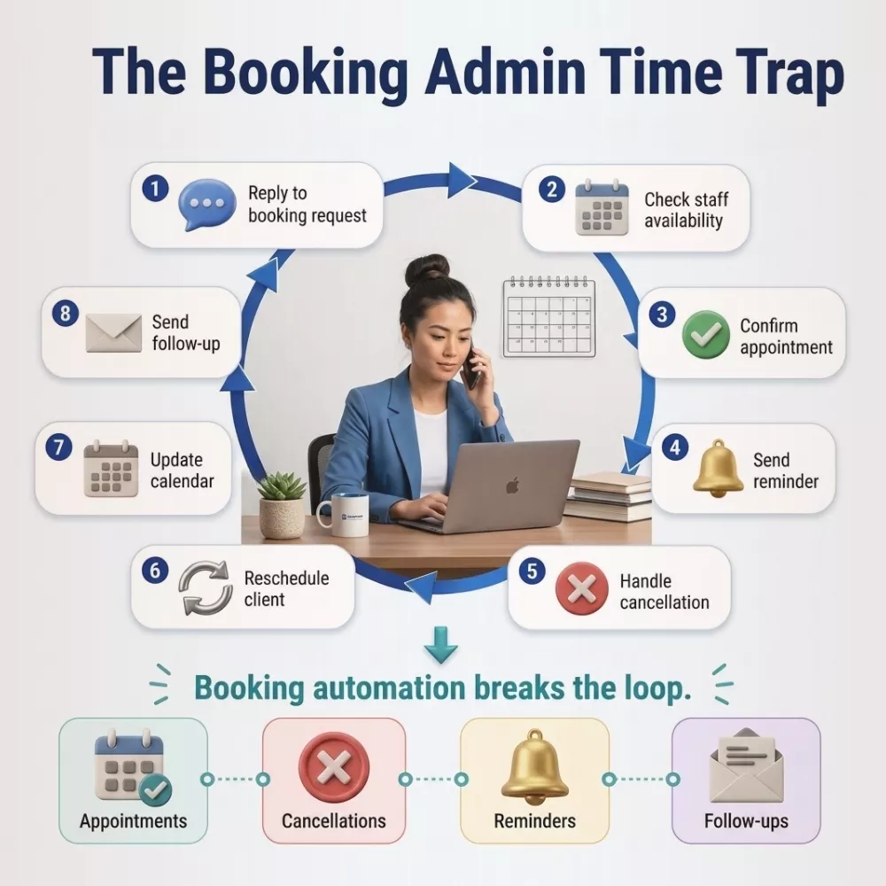 Booking automation software reduce admin tasks