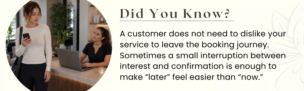 Customer moving from service interest to a confirmed appointment