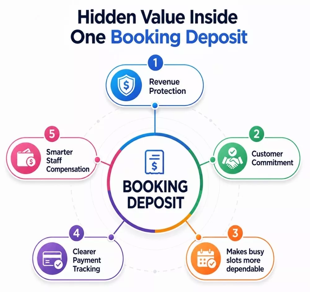 Value of booking deposit software for service Caribbean business