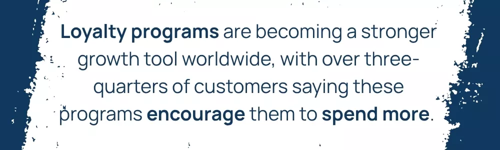 Loyalty programs drive growth encouraging customers to spend more globally