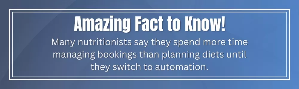 Nutritionists reduce time spent on manual booking management through software automation.