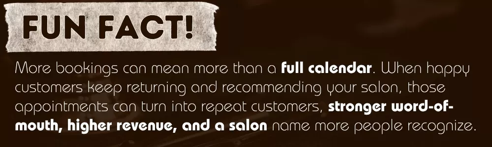 Salon bookings supporting customer growth and revenue
