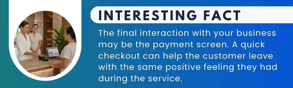 Cayman service customer completing a quick digital payment after an appointment