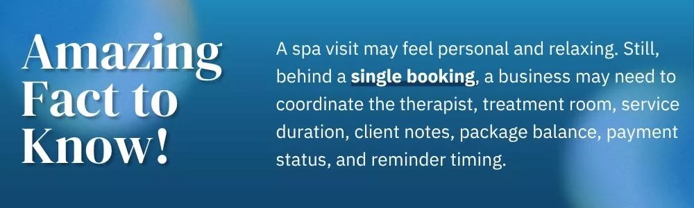 A single spa booking requires coordinating multiple operational elements