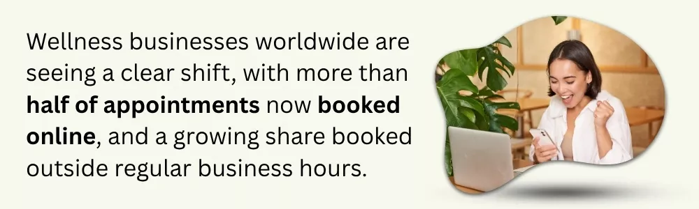 Wellness businesses seeing global shift with half of appointments booked online after hours