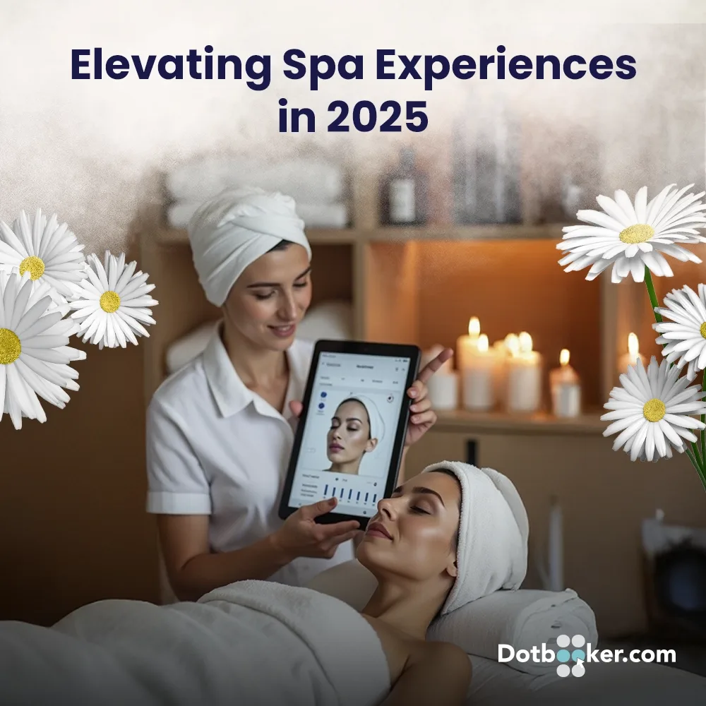 AI-personalized spa treatment in a modern wellness center