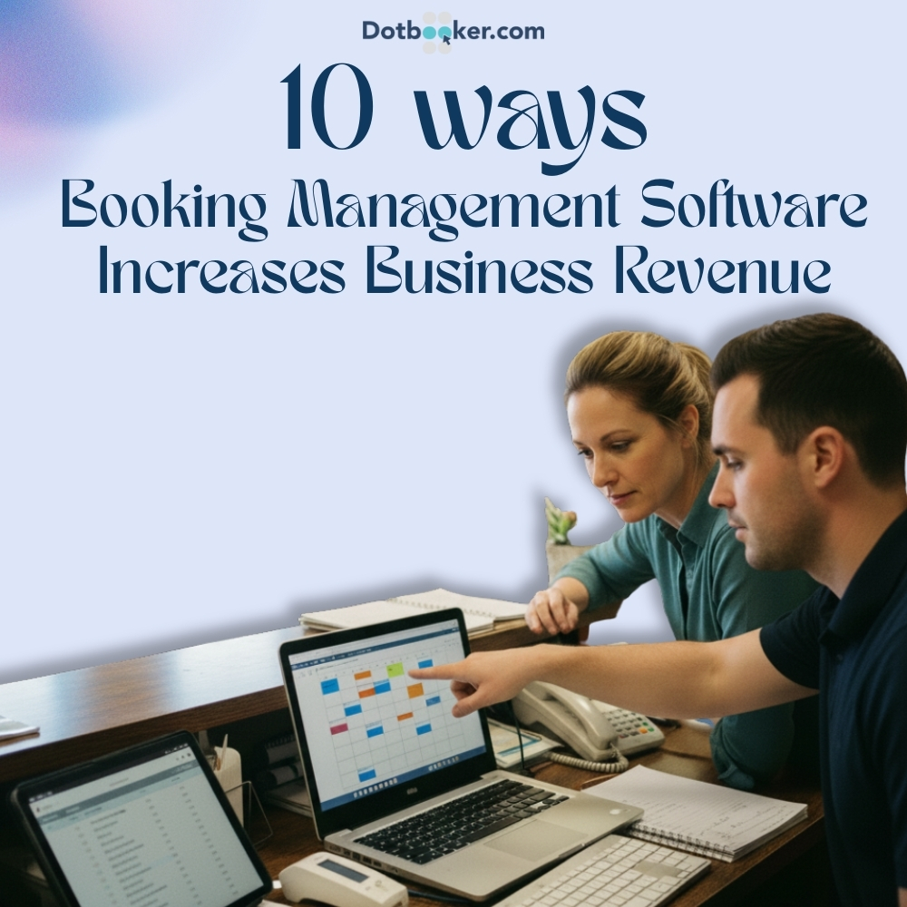 Booking management software dashboard showing online scheduling and payments