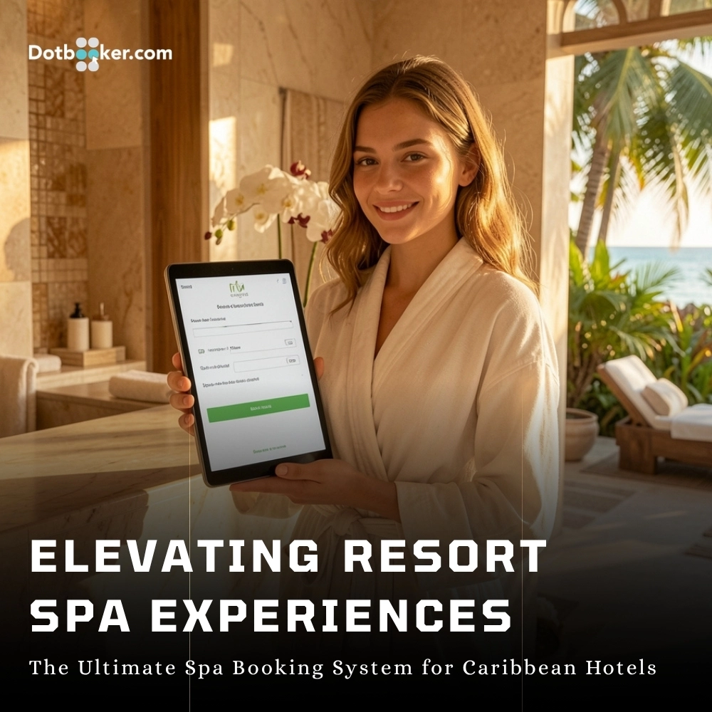 Caribbean resort guest relaxing after easy spa booking