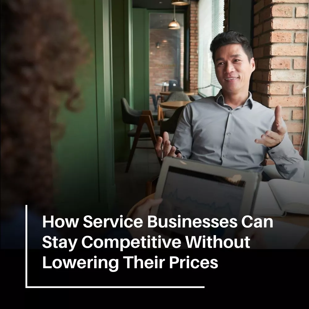 Service business owner using business management software