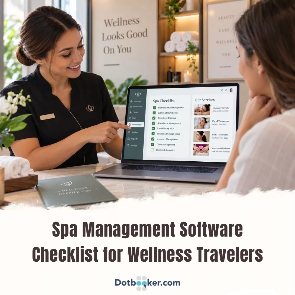 Spa management software for wellness travelers with online booking and scheduling