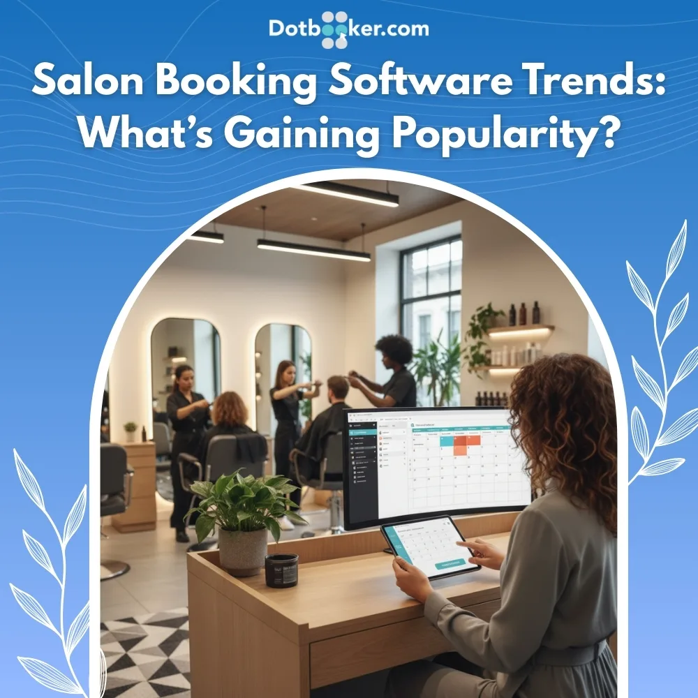Client booking a salon appointment using modern scheduling software