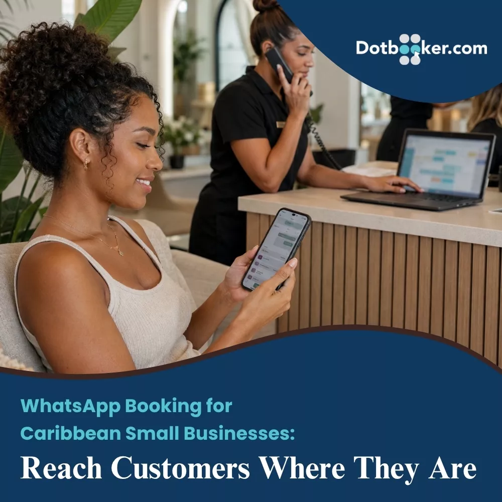 WhatsApp booking flow helping Caribbean customers schedule service appointments online
