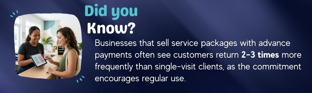 Prepaid service packages encourage customers to return more frequently